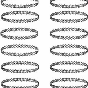 Elegant Black Choker Necklace Set of 12